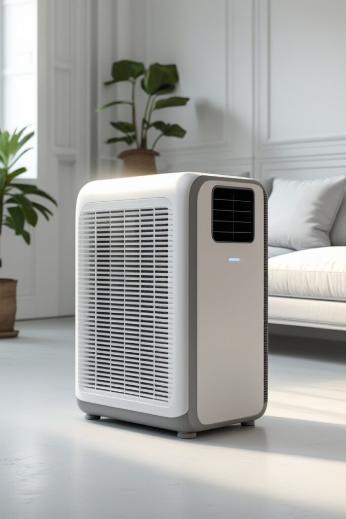 Climatiseur Mobile Silencieux : Lequel Choisir pour un Été au Calme ? phoenix 10 a modern quiet portable air conditioner in a bright 2