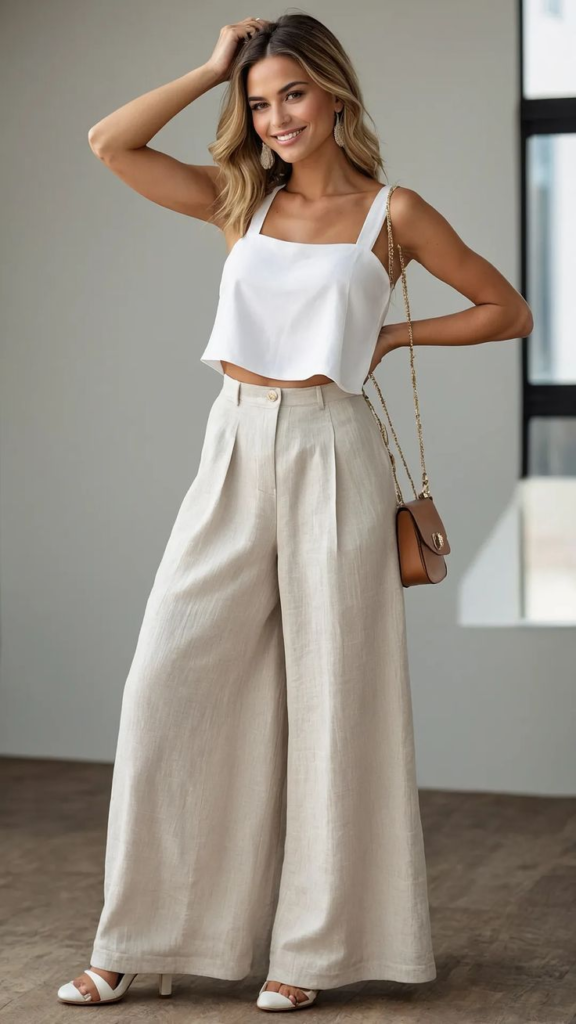 Pantalon été femme tendance : looks chic et décontractés image
